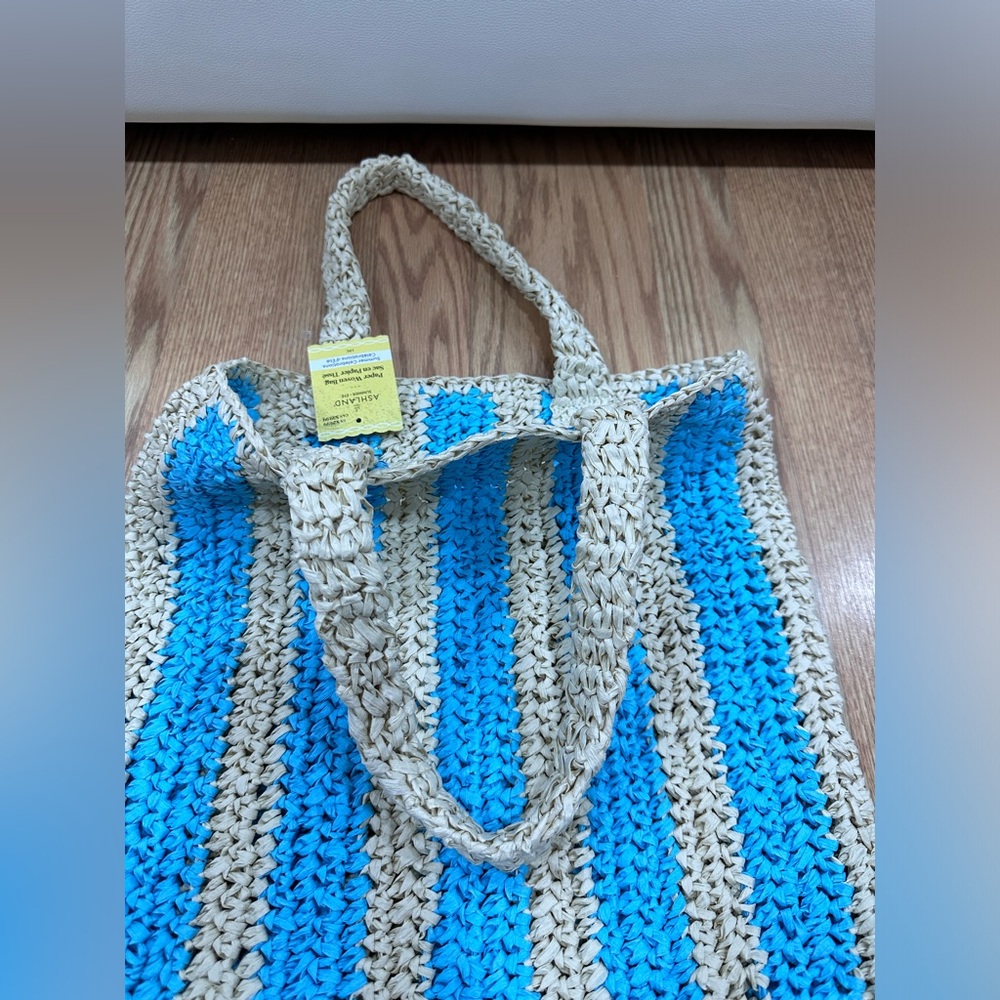 Ashland Blue Paper Woven Bag - Picture 2 of 3